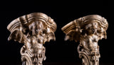 Gilt Terracotta Winged Siren Wall Brackets (With Provenance), c.1890 - Harrington Antiques