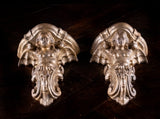 Gilt Terracotta Winged Siren Wall Brackets (With Provenance), c.1890 - Harrington Antiques