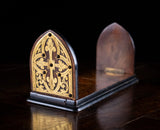 Gothic Revival Walnut & Brass Extending Book Slide, c.1860 - Harrington Antiques