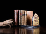 Gothic Revival Walnut & Brass Extending Book Slide, c.1860 - Harrington Antiques