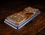 Gothic Revival Walnut & Brass Extending Book Slide, c.1860 - Harrington Antiques