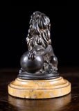 Grand Tour Bronze Of A Lion And Orb On Marble Base - Harrington Antiques