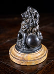 Grand Tour Bronze Of A Lion And Orb On Marble Base - Harrington Antiques