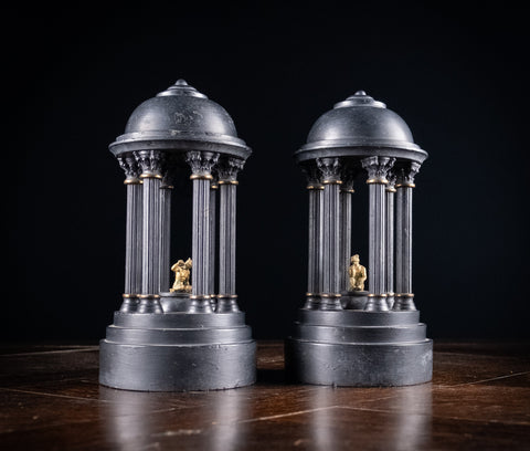 Grand Tour Bronze & Slate Temple Models, c.1880 - Harrington Antiques