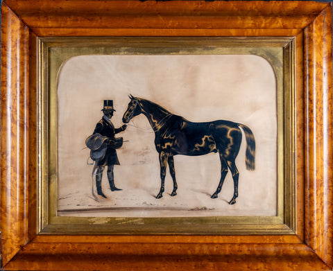 Henry Albert Frith (1819 - 1871) - Large Silhouette of Gentleman and Horse - Harrington Antiques