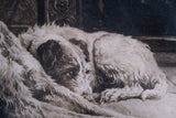 Herbert Dicksee (1862 - 1942) - 'Waiting For Master'. Signed Etching. - Harrington Antiques
