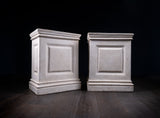 Large Pair of Neoclassical 'Limestone' Fibreglass Plinths - Harrington Antiques
