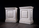 Large Pair of Neoclassical 'Limestone' Fibreglass Plinths - Harrington Antiques