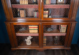 Large Regency Brass Inlaid Mahogany Bookcase - Harrington Antiques