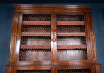 Large Regency Brass Inlaid Mahogany Bookcase - Harrington Antiques