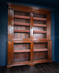 Large Regency Brass Inlaid Mahogany Bookcase - Harrington Antiques