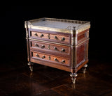 Miniature Louis XVI Mahogany, Bronze & Marble Commode - Harrington Antiques