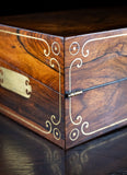 Monumental Rosewood Brass Inlaid Writing Slope, c.1840 - Harrington Antiques