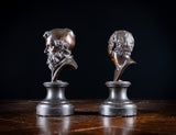 Pair Bronze Busts of Hippocrates and Lysimachus - Harrington Antiques
