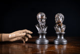 Pair Bronze Busts of Hippocrates and Lysimachus - Harrington Antiques