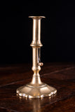 Pair of George II Scalloped Brass Candlesticks, c.1740 - Harrington Antiques