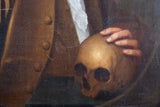 Portrait Of A Gentleman Holding A Skull, c.1720 - Harrington Antiques