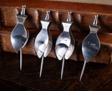 Rare Set Of Four Silver Cocktail Lemon Wedge Squeezers by Richard Comyns, 1930. - Harrington Antiques