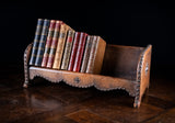 Studded Tan Leather Book Trough, c. 1880 - Harrington Antiques