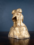 'The Kiss' Gilded Plaster Sculpture, Signed 'E. Bjurstrom, 1939'. - Harrington Antiques