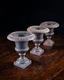 Three Miniature Cast Iron Urns - Harrington Antiques