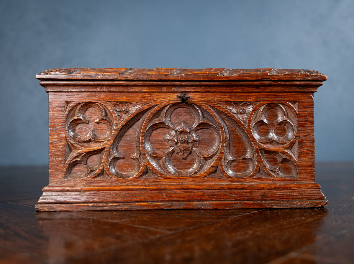 Victorian Gothic Revival Oak Letter / Correspondence Box, c.1880 ...