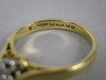 18 Carat Gold & Diamond Ring by W.E.G, Birmingham, 1977. Size G. - Harrington Antiques