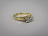 18 Carat Gold & Diamond Ring by W.E.G, Birmingham, 1977. Size G. - Harrington Antiques