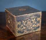 18th Century Black & Gold Lacquer Tea Caddy - Harrington Antiques
