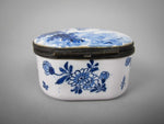 18th Century Delft Trefoil Hinged Lid Trinket Box - Adriaen Pynacker Design. - Harrington Antiques