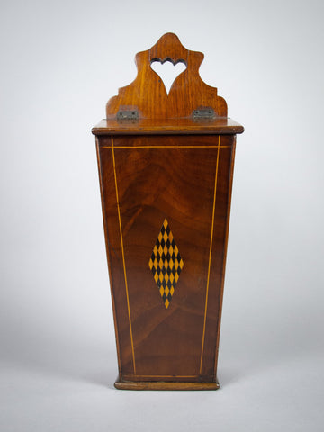18th Century George III Mahogany Candle Box. - Harrington Antiques