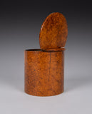 19th Century Burr Walnut Cylindrical Tea Caddy - Harrington Antiques