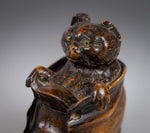 19th Century Carved Cat In Boot Novelty Inkwell - Harrington Antiques