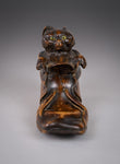 19th Century Carved Cat In Boot Novelty Inkwell - Harrington Antiques