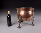 19th Century Copper Cauldron Jardiniere With Brass Paw Feet - Harrington Antiques