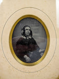 19th Century Daguerreotype Of A Seated Lady In Original Gilt Wood Frame. - Harrington Antiques