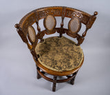 19th Century Dutch Colonial Carved Oak Burgomeister Chair With Original Cushion - Harrington Antiques