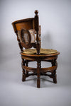 19th Century Dutch Colonial Carved Oak Burgomeister Chair With Original Cushion - Harrington Antiques