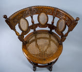 19th Century Dutch Colonial Carved Oak Burgomeister Chair With Original Cushion - Harrington Antiques
