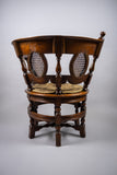 19th Century Dutch Colonial Carved Oak Burgomeister Chair With Original Cushion - Harrington Antiques