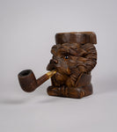 19th Century Finely Carved Black Forest Dog Tobacco Jar & Pipe - Harrington Antiques