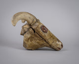 19th Century Folk Art Carved Wooden Ram's Head With Horns. - Harrington Antiques