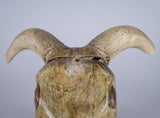 19th Century Folk Art Carved Wooden Ram's Head With Horns. - Harrington Antiques