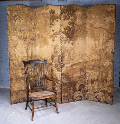 19th Century French Tapestry Four Panel Room Divider / Screen - Harrington Antiques