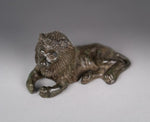 19th Century Laying Lion Bronze - Harrington Antiques