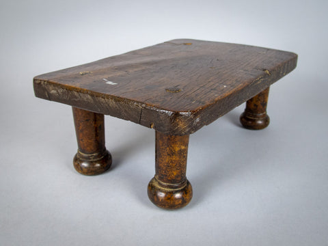 19th Century Oak Candle Stand / Country Stool. - Harrington Antiques