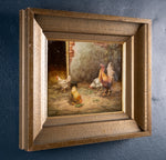 19th Century Oil on Canvas - Chickens & Roosters In Farmyard. Norwich School. - Harrington Antiques