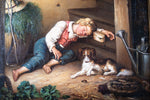 19th Century Oil On Canvas - Sleeping Boy With Bugs - Harrington Antiques