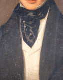 19th Century Portrait Of A Gentleman, c.1850. Oil On Panel. - Harrington Antiques