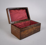 19th Century Rosewood Box Hand-Painted in Sheraton Revival Taste. - Harrington Antiques